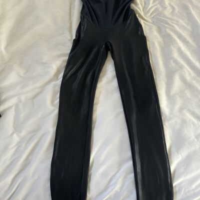 Spanx Maternity Faux Leather Leggings Size M